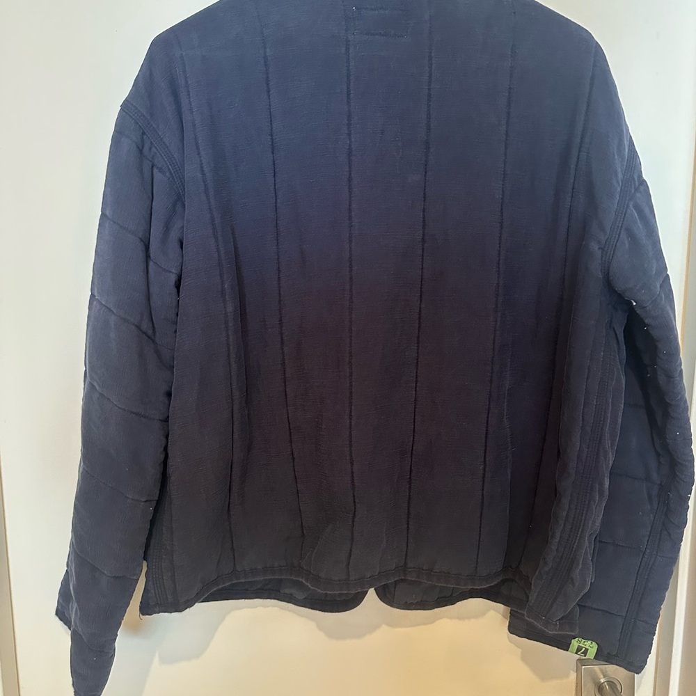 Marine Layer Aria Navy Quilted Button Front Jacket Size M - Picture 2 of 4